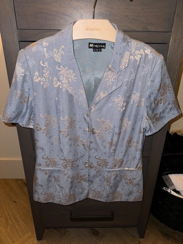 Monsoon blue gold silk - silk, lined