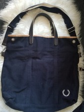 New Fred Perry Navy Blue Folding Canvas Bag