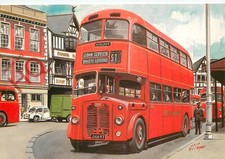 Postcard~ VINTAGE BUS, MIDLAND RED, AD2 (AEC CHASSIS) AT SHREWSBURY, G.S. COOPER