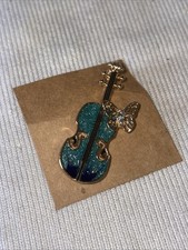 Alloy Enamel Violin Brooch