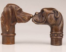 2PC Vintage Old Bronze Statues