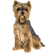 Yorkshire Terrier Dog Ornament Sitting Pet Statue Figure Yorkie Dogs Walkies