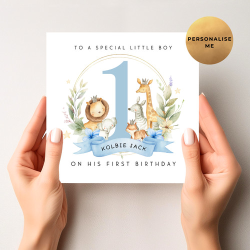 Personalised 1st birthday card - 1st,
