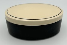 Vintage Hornsea Pottery Ebony Butter Dish Black Retro 1970s Kitchenalia VGC