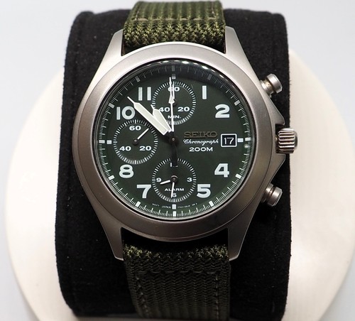 Seiko 7t62 0ah0 military green - seiko,