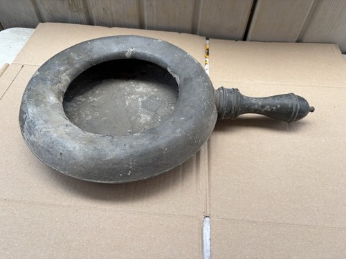 Pewter large bed pan antique - pewter,
