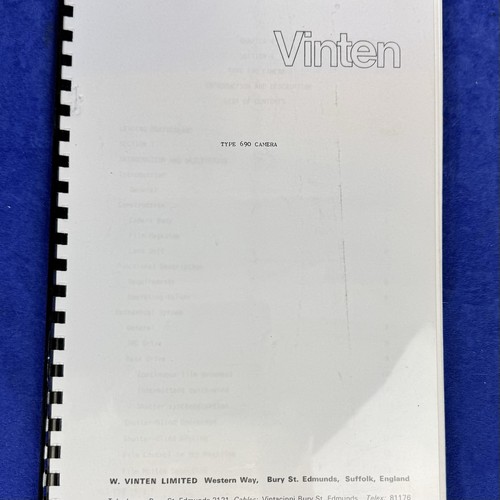 Vinten type 690 camera - 690, manual