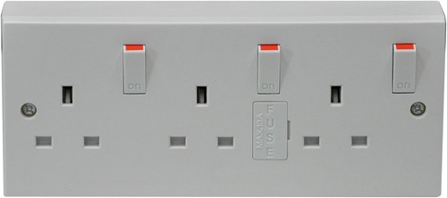Switched socket with - socket, back
