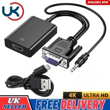 VGA INPUT to HDMI OUTPUT Video Audio Converter Cable Adapter 1080 For TV PC DVD