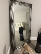 Next Isabella large ornate stunning quality Pewter floor/leaner mirror  RRP £250