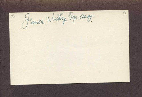 Wickey mcavoy signed - mcavoy, index