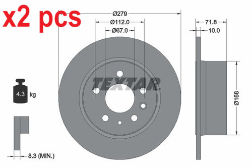 Pcs sides rear - l&r, fits