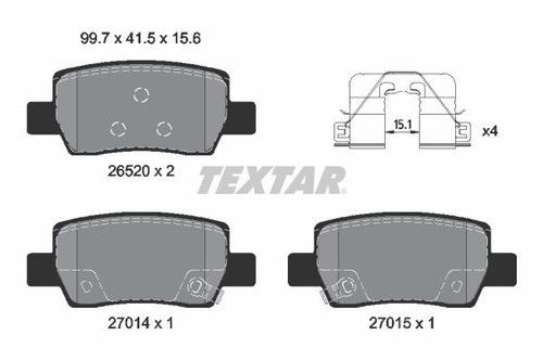 Textar rear brake pad set - brake,