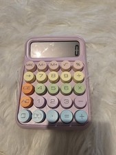 12 Digit Cute Mechanical Switch Calculator with LED Screen, Purple
