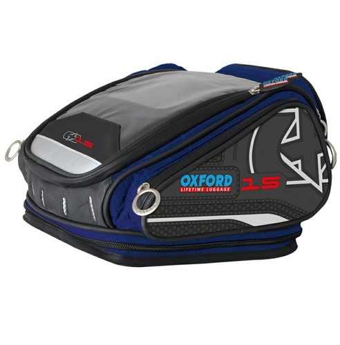 Oxford tank bag black - blue, 15