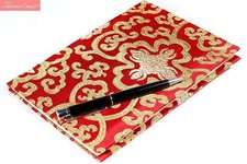 21x15.5 cm Nepali NotebookofHandmade Lokta Paper withTibetan cloth cover,made NP