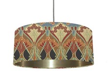 *6 Brushed linings* Vintage Liberty Ianthe fabric Lampshade Blue Red Browns