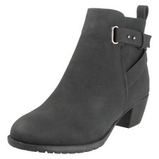 Ladies Spot On Extra Wide Fit Zip Up Ankle Boots F5R1259