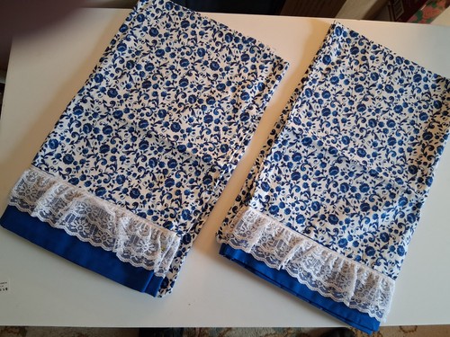 Vintage blue floral cotton - floral,