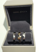 Georg Jensen 3 Band 18ct Yellow  and White Gold Three Piece Fusion Ring Set L