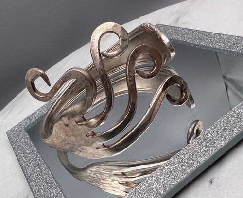 Vintage artisan fork tine cuff - vintage,