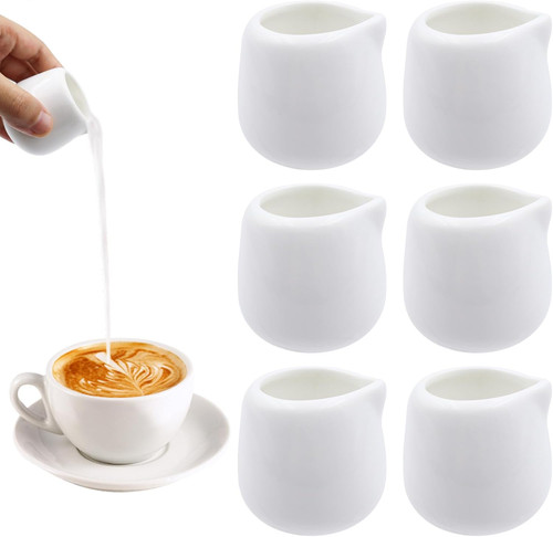White ceramic milk jug - white,