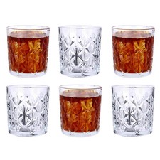 Whiskey Tumblers Drinking Glasses 6PC Set Glass Scotch Crystal Effect Bourbon