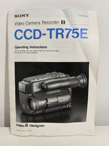 Sony ccd tr75e - ccd-tr75e, instruction
