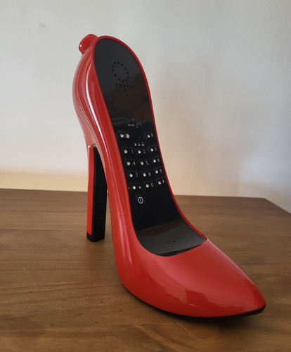 Red black retro high heel - red, &