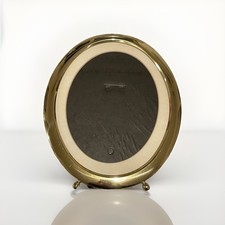 Large Vintage Oval Brass Photo