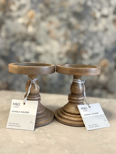 Wooden candle holder - m&s,