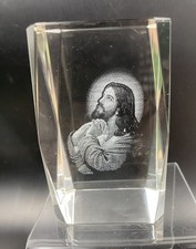 Jesus Christ 3D Laser-Etched Crystal Glass Paperweight – 8cm × 5cm – 475g