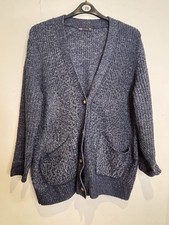 Men’s Chunky Knit Blue Cardigan Size Large From Marks & Spencer