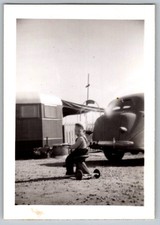 Vtg B&W Snapshot Young Boy On