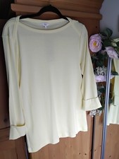 Cotton Traders Women's 3/4 Sleeve Top Size 16 Yellow New with Tags