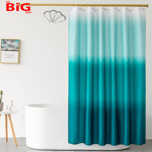 Fabric shower curtain blue - fabric,