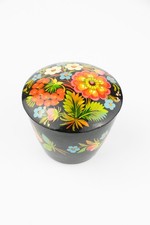 Vintage Russian Lacquer Box Floral Designs