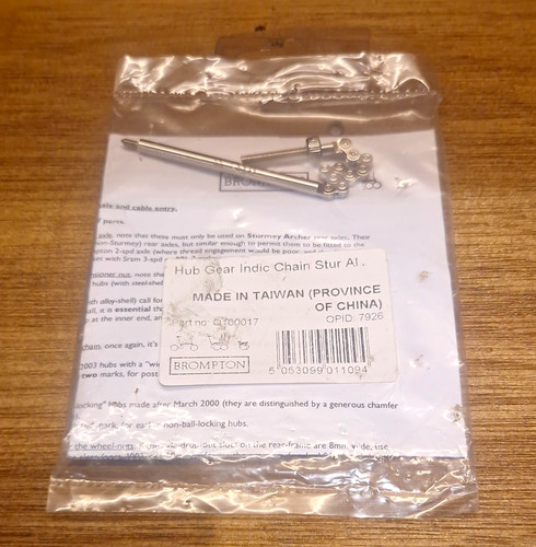Brompton hub gear indicator - gear,