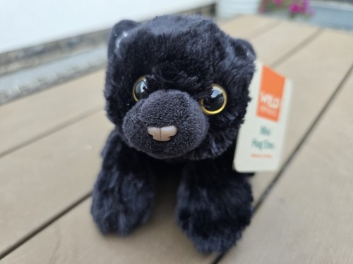 Black cat soft teddy - black,