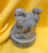 DECORATIVE FENG SHUI STYLE 2 CHINESE DRAGONS RESIN ORNAMENT 6"x5x5" - CG L28