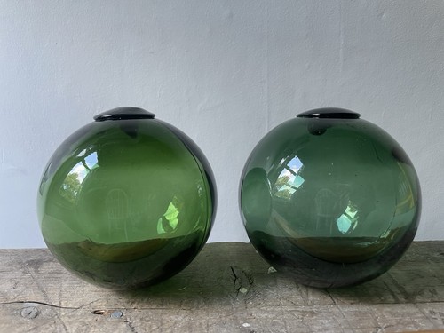 Vintage hand blown green - 2,
