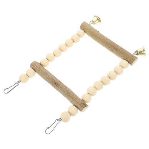Wooden parrot stand swing toy - wooden,