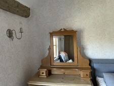 Pine Dressing Table Mirror with Drawers