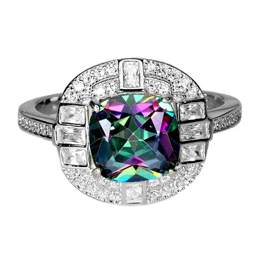 Silver ring mystic topaz - silver,