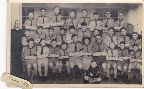Old photo men scout uniform - photo,