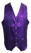 Adult Sequin Sparkle Waistcoat Dance Show Fancy Dress Costume Scales