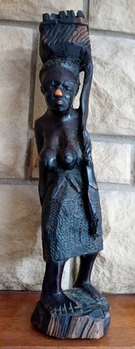 Antique carved black wooden - black,