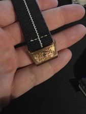 Erika's Originals Marine Nationale Bronze 20mm Watch Strap Trident Blue