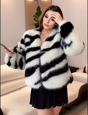 Elegant Striped Faux-Fur