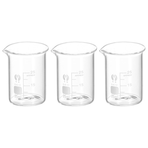 3pcs 25ml low - form, glass